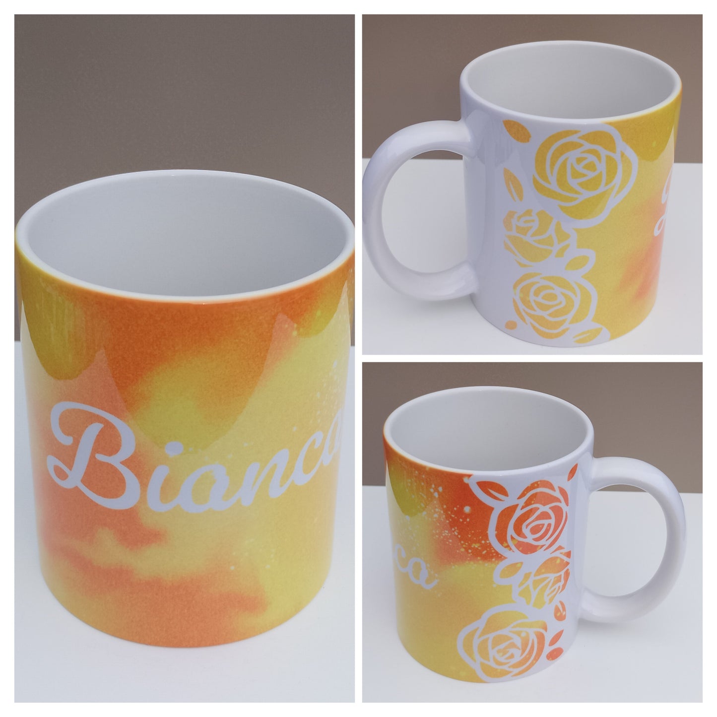 Kaffeebecher Rose - personalisiert - in sechs Farben