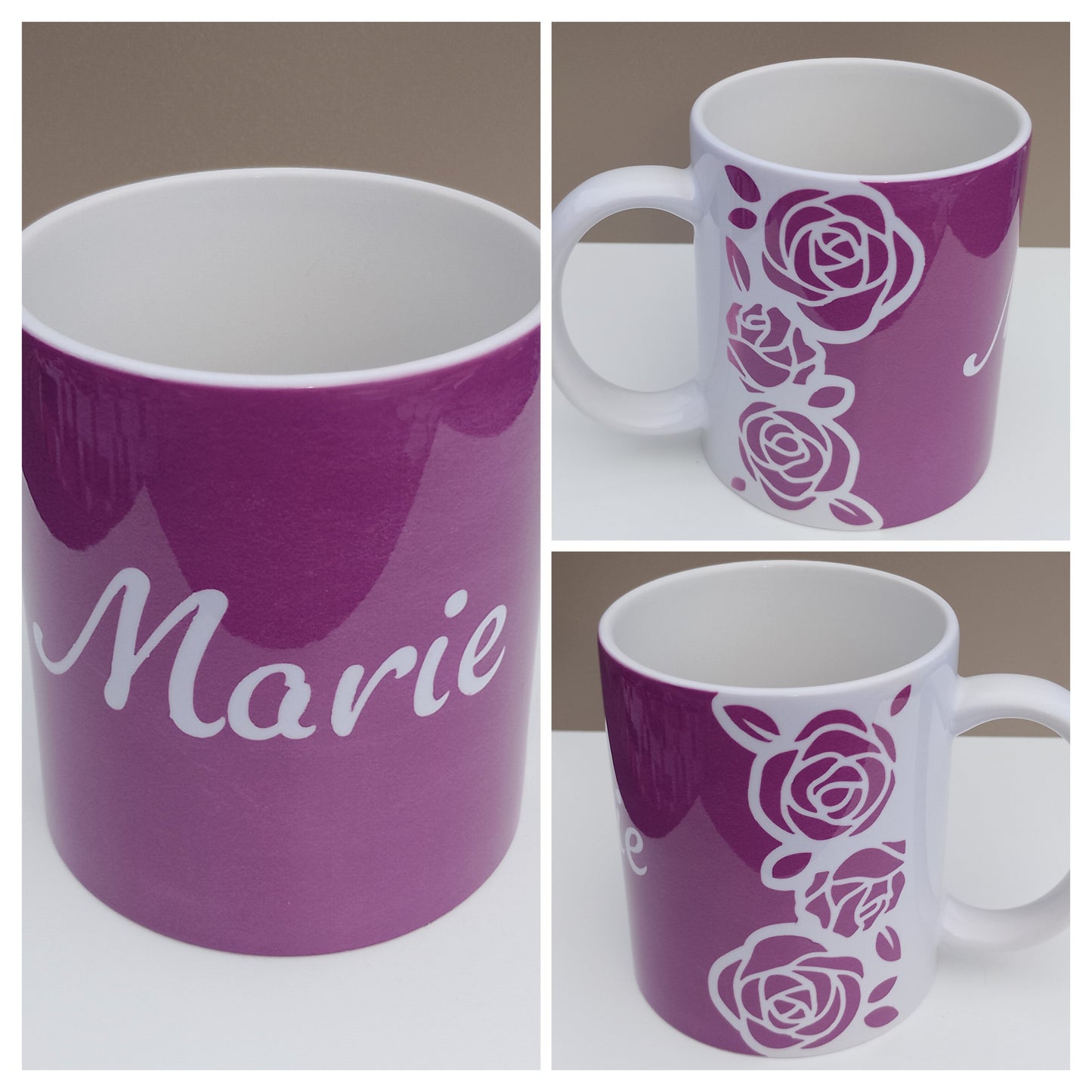 Kaffeebecher Rose - personalisiert - in sechs Farben
