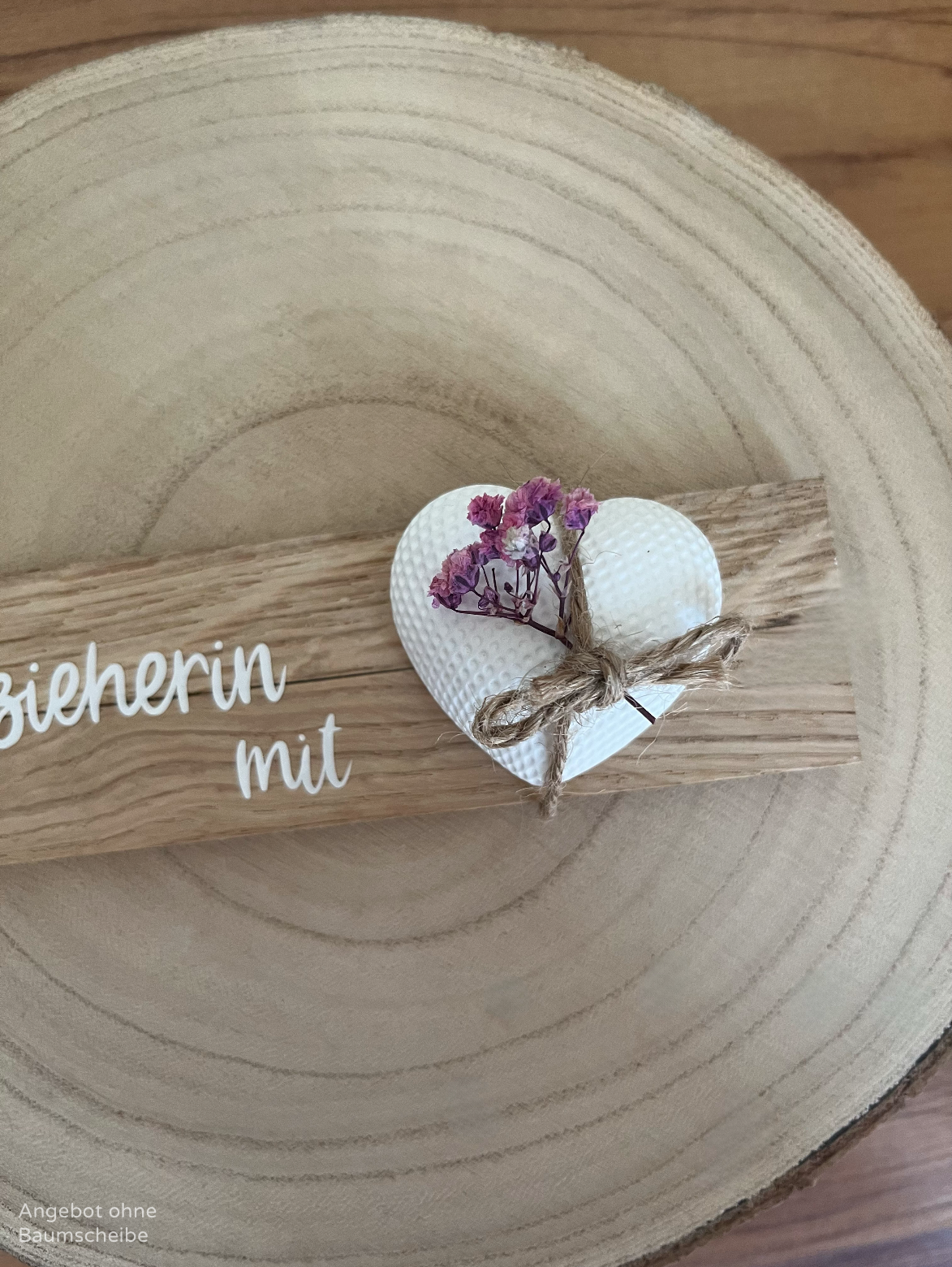 Rautenherz klein, Kordel, Blumenelement und Klötzchenleiste