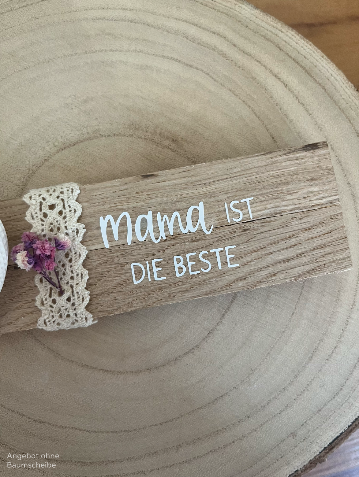 Rautenherz klein mit Dekorband, Blumenelement und Klötzchenleiste
