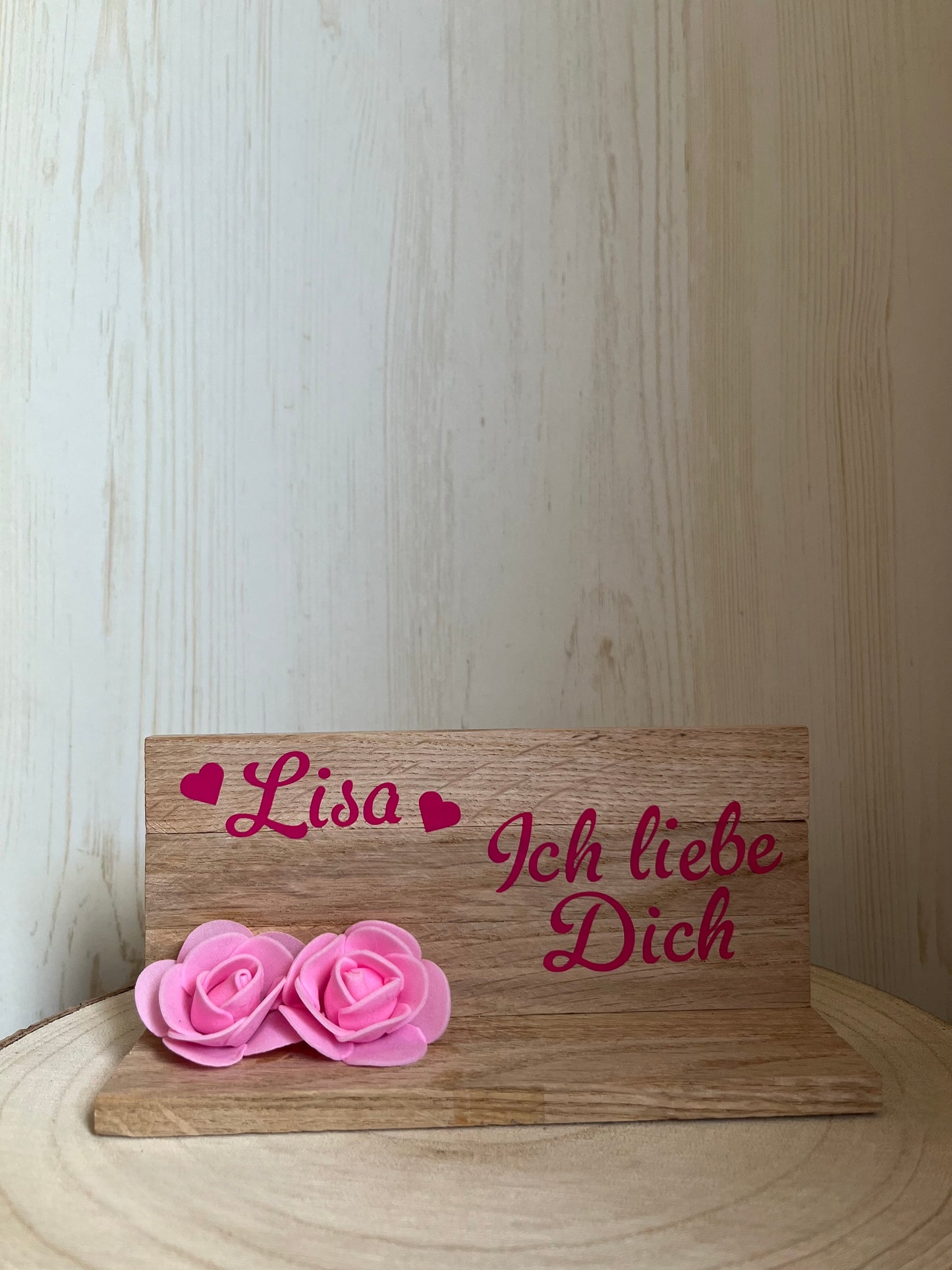 Personalisierte Klötzchenwand "Ich liebe Dich" mit Wunschname in 5 Farben