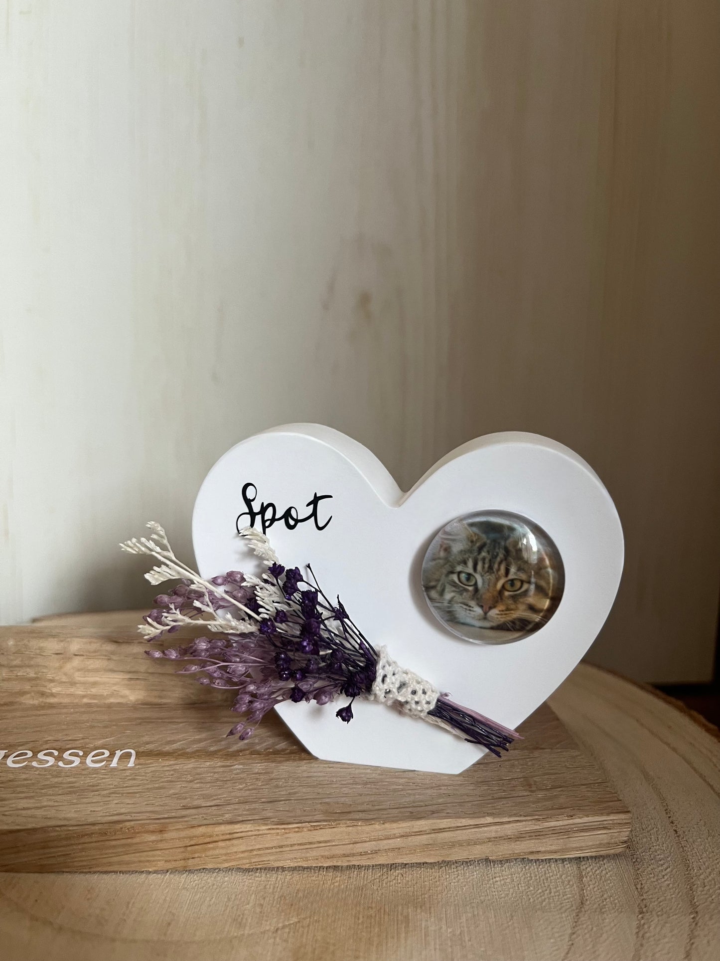 Herz mit Foto klein "Katze", Klötzchenleiste