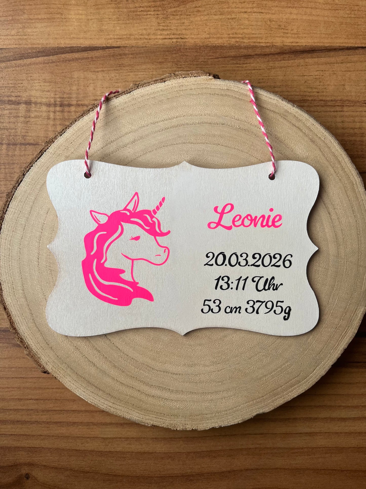 Namensschilder ca. 17x11 cm Baby Geburt Daten personalisiert