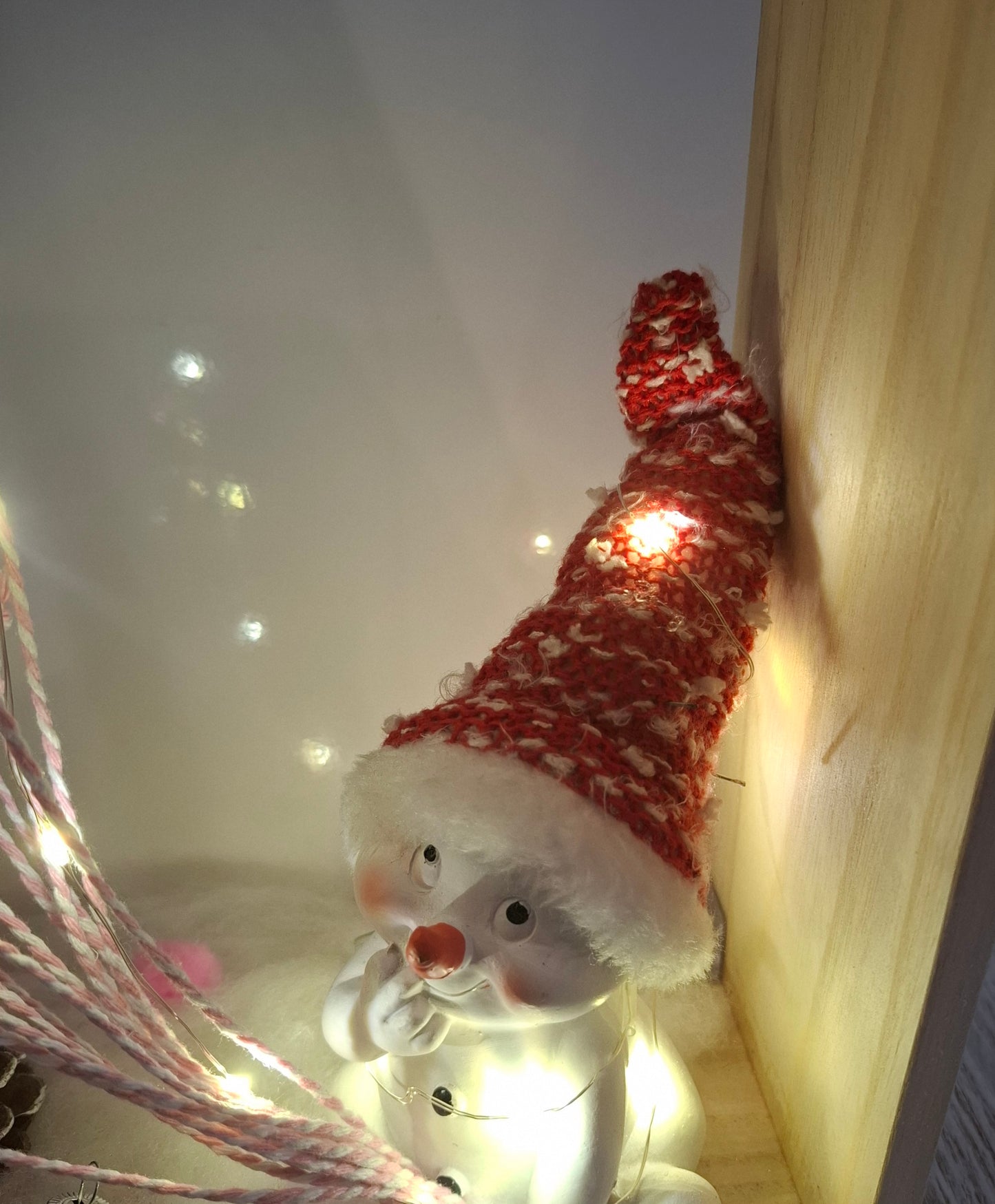 Beleuchteter Holzkasten mit Timer-Funktion zum Hinstellen oder Aufhängen, mittel