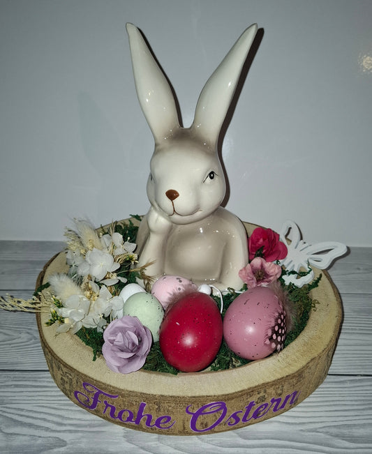 Einzelstück! Liebevoll dekoriertes Holz-Tablett zu Ostern