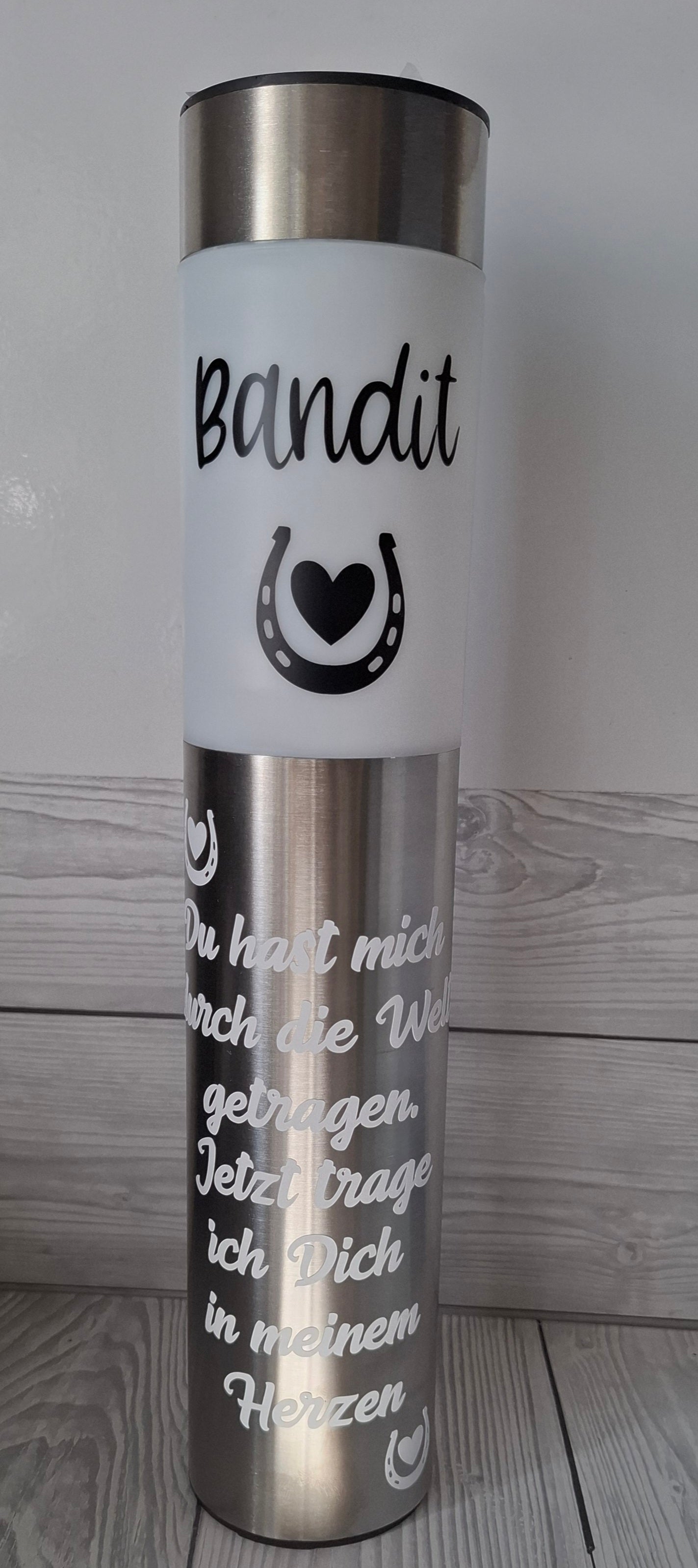 Trauer-Solarlampe aus Edelstahl  30,5 cm (44 cm mit Erdspieß) für Tiere