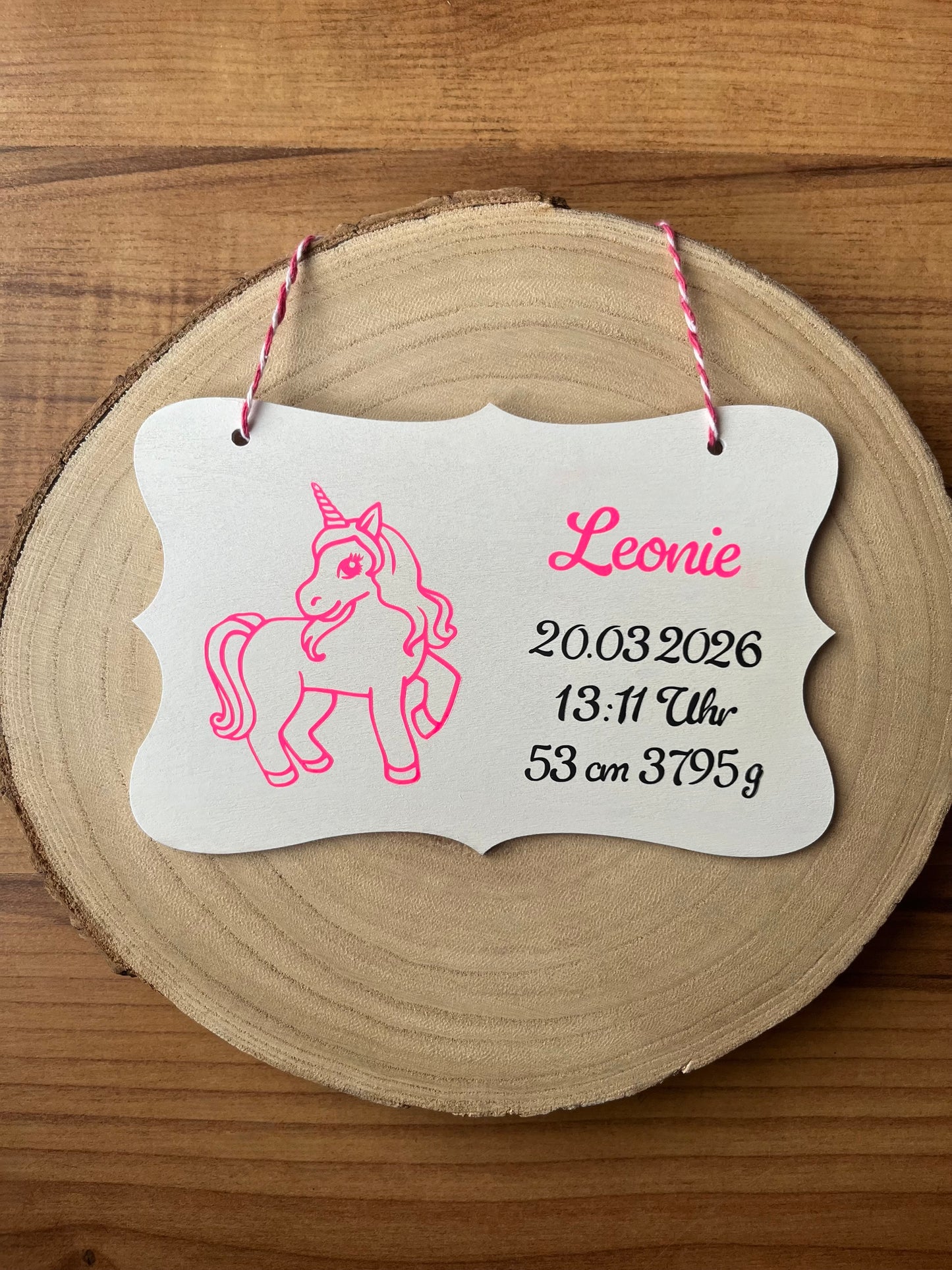 Namensschilder ca. 17x11 cm Baby Geburt Daten personalisiert