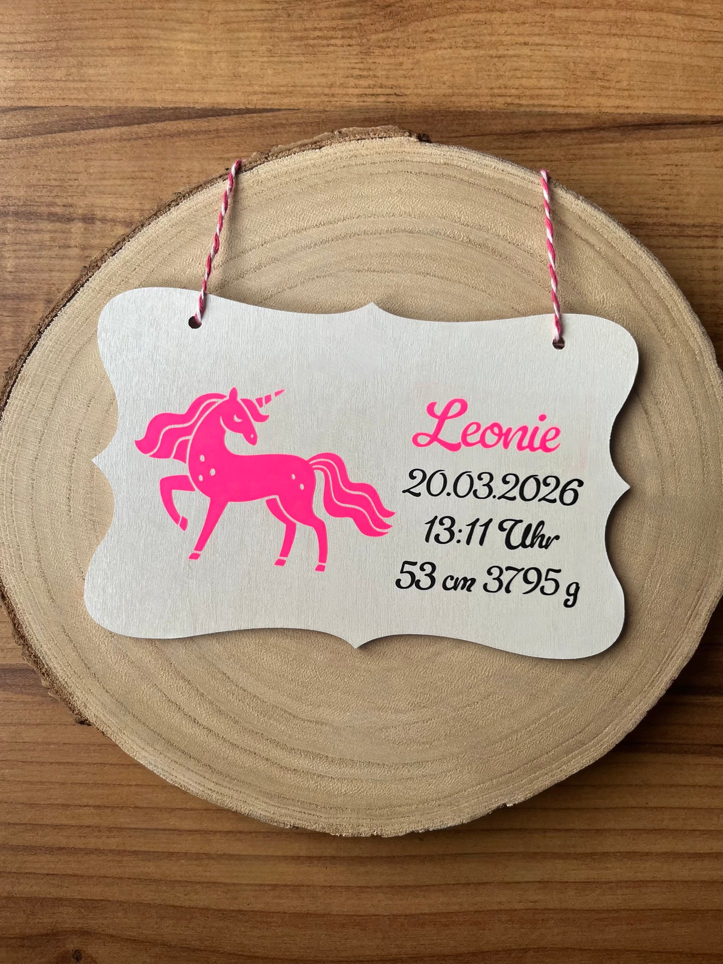 Namensschilder ca. 17x11 cm Baby Geburt Daten personalisiert