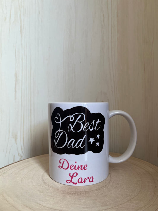 Kaffeebecher Best Dad inklusive Namen der Kinder