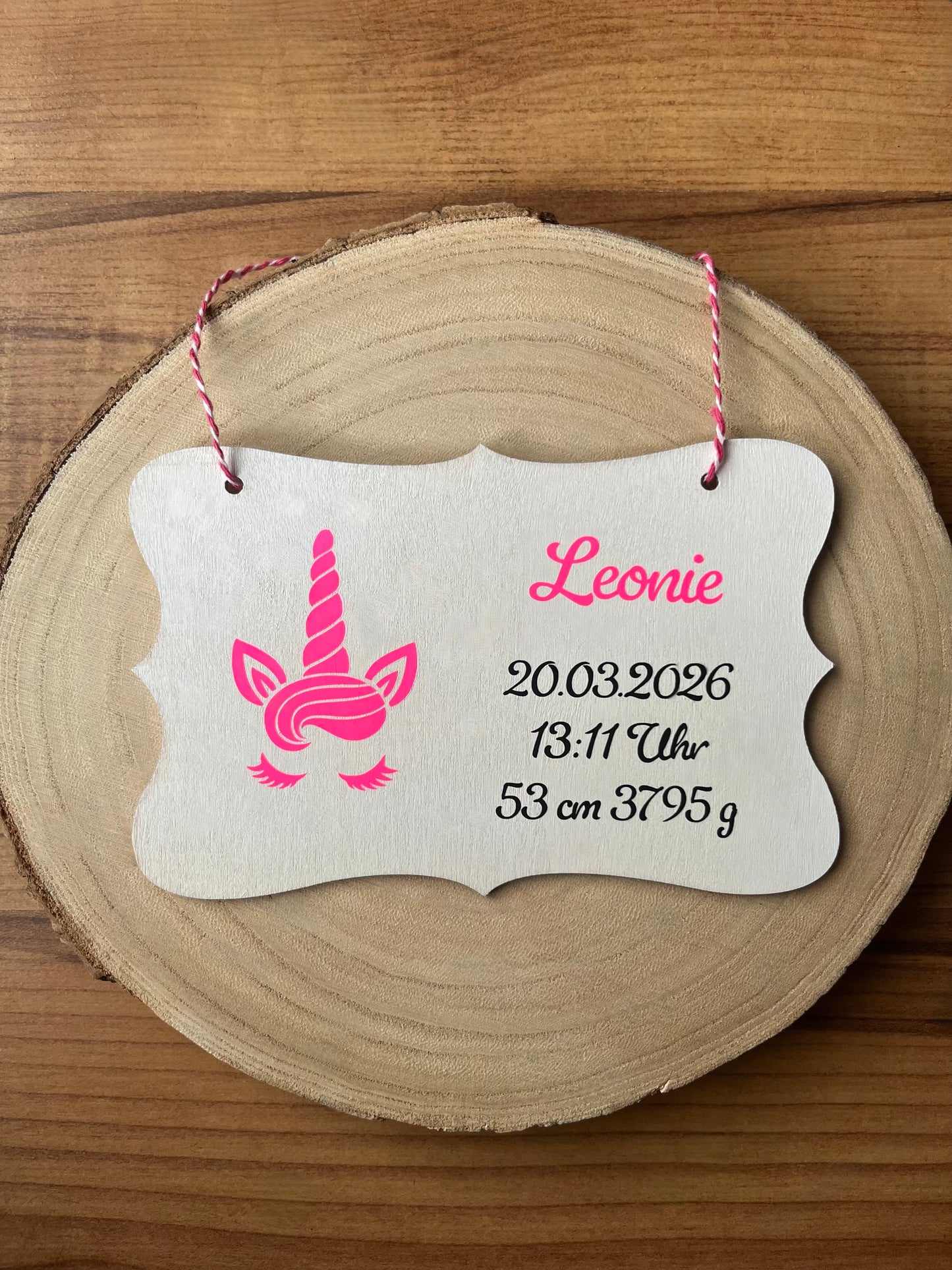 Namensschilder ca. 17x11 cm Baby Geburt Daten personalisiert