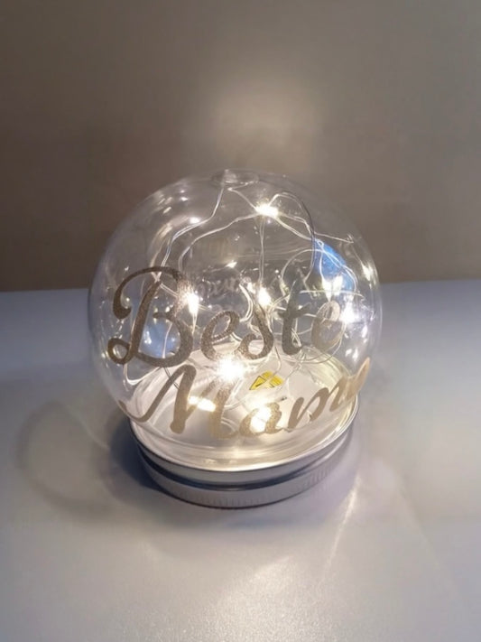 Kleine Kunststoff-Kugel beleuchtet - Muttertag, Vatertag, Oma, Opa, Mama, Papa