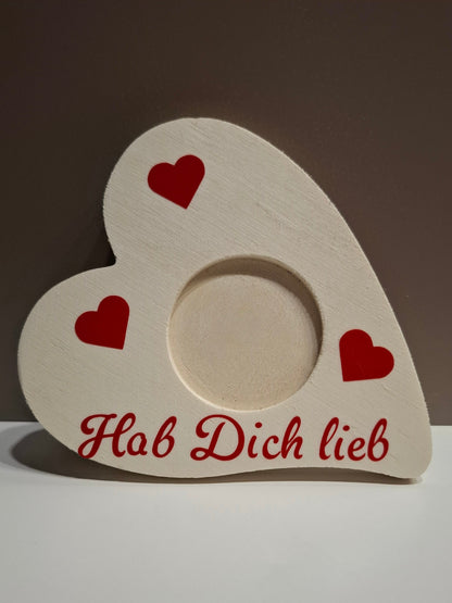 Teelichthalter aus Holz mit Glas
