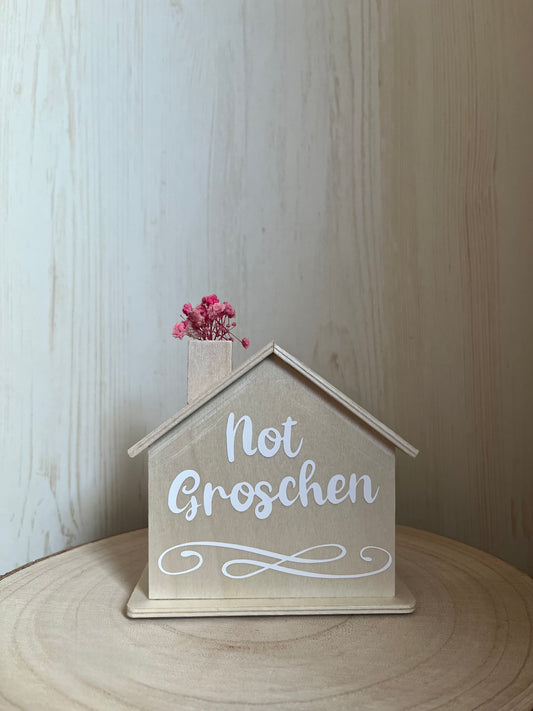 Kleine Spardose für Geldgeschenke "Not Groschen"