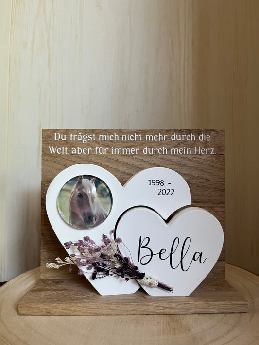 Herz mit Foto "Pferd", Klötzchenwand und Text